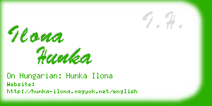 ilona hunka business card